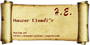 Hauzer Elemér névjegykártya
